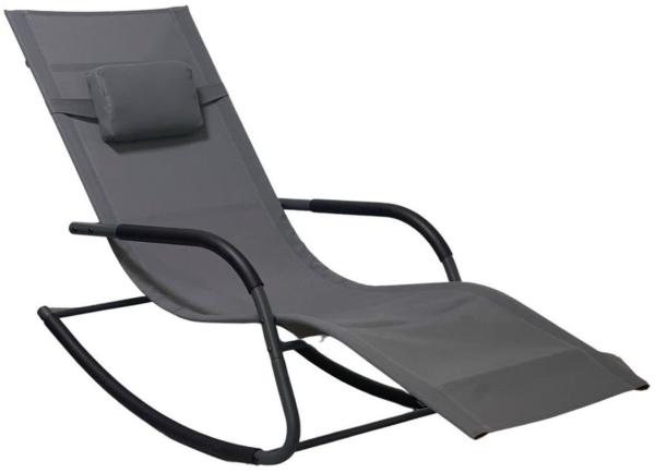 Spetebo Gartenliege Garten Schaukel Liege mit Kopfkissen 147 x 63 cm, Stück, 1 St, Liege, anthrazit - Wetterfeste Relax Sonnenliege