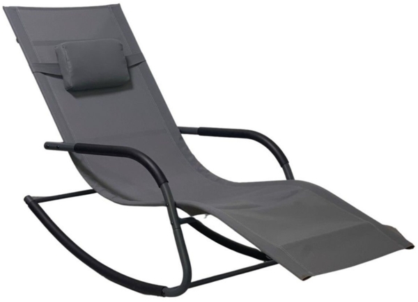 Spetebo Gartenliege Garten Schaukel Liege mit Kopfkissen 147 x 63 cm, Stück, 1 St, Liege, anthrazit - Wetterfeste Relax Sonnenliege Bild 4