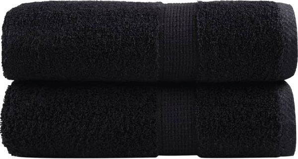 vidaXL Premium Waschhandtücher SOLUND 2 Stück Schwarz 30x30 cm 600 g/m² 137419