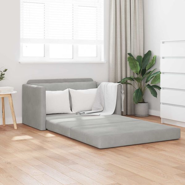 vidaXL Schlafsofa Hellgrau 124 x 71 x 78 cm Samt 4106702