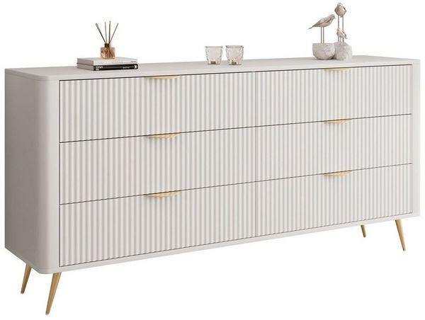 Lookway Kommode SCARLETT 6S mit Schubladen und Metallgriffe, Breite: 163 cm