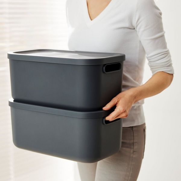 ROTHO Aufbewahrungsbox Albula Light Kiste 12l mit Deckel (Aufbewahrungsboxenset, 2er-Set)