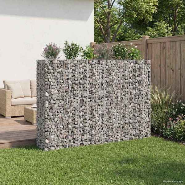 vidaXL Gabionen Hochbeet 3 pcs Silber 250 x 50 x 150 cm 3422235