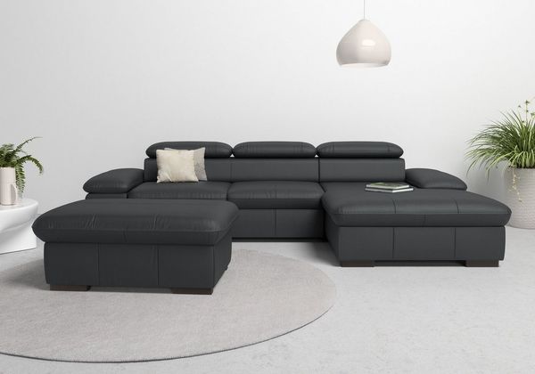 Home affaire Ecksofa Alberto L-Form, mit Kopfteilverstellung, wahlweise mit Bettfunktion