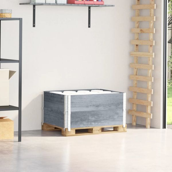vidaXL Paletten-Aufsatzrahmen 2 Stk. Grau 80x60 cm Massivholz Kiefer 4010270