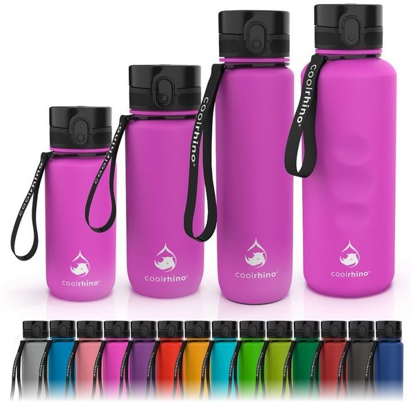 coolrhino Trinkflasche rhinoSport Tritan Sportflasche 350 ml, 650 ml, 1 liter, 1,5 l, Wasserflasche auslaufsicher für Sport, Outdoor, Schule und Fahrrad