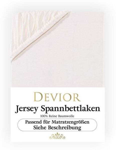 Devior Spannbettlaken für Topper bis 10cm Höhe, aus 100% atmungsaktiver Baumwolle 135 g/m², Jersey, Gummizug: Rundumgummizug, Bettlaken für Topper und dünne Matratzen - extra weniger Stoff Bild 4