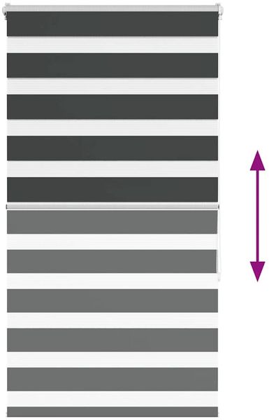 vidaXL Doppelrollo Schwarz 85x150 cm Stoffbreite 80,9 cm Polyester 4014232 Bild 5
