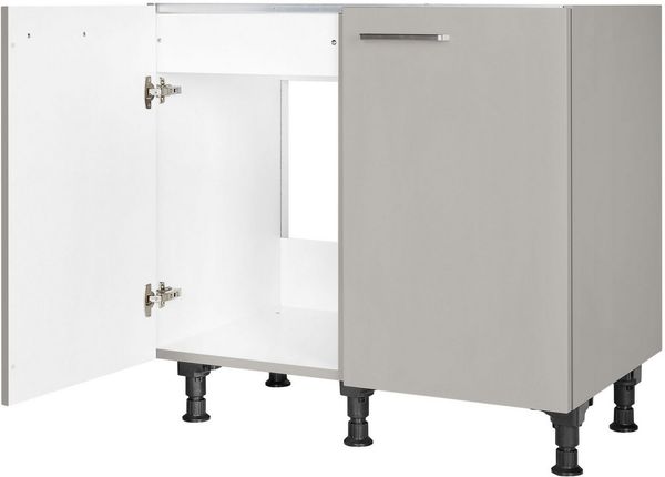 nobilia® Spülenschrank "Touch", vormontiert, mit höhenverstellbaren Sockelfüßen, Breite 90 cm