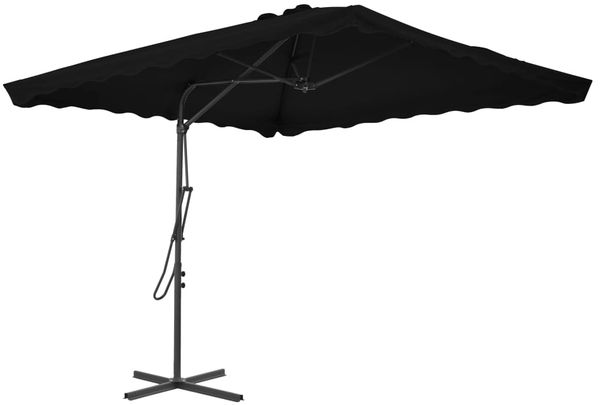 vidaXL Sonnenschirm mit Stahl-Mast 250x250x230 cm Schwarz 312516
