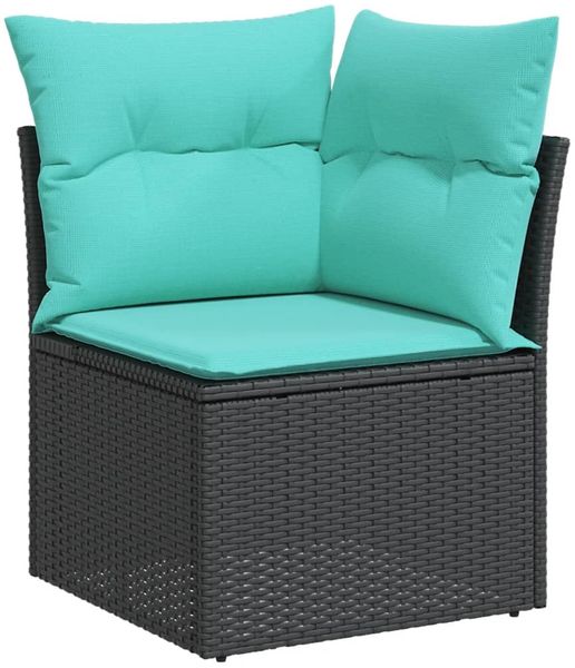 vidaXL 10-tlg. Garten-Sofagarnitur mit Kissen Schwarz Poly Rattan 3219497 Bild 4