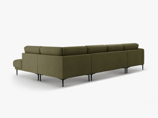 Micadoni Panorama Ecksofa Bemy 7-Sitzer Rechts Samt Grün Bild 3