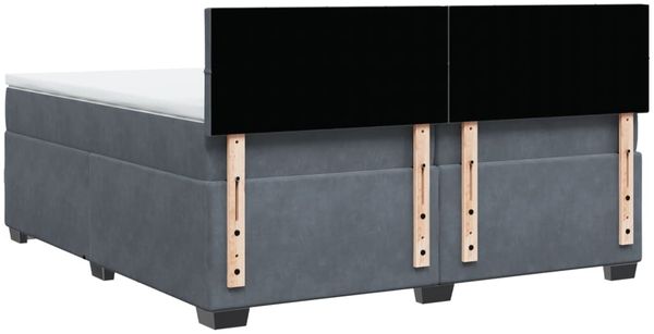 vidaXL Boxspringbett mit Matratze Dunkelgrau 200x200 cm Samt 3286403 Bild 10