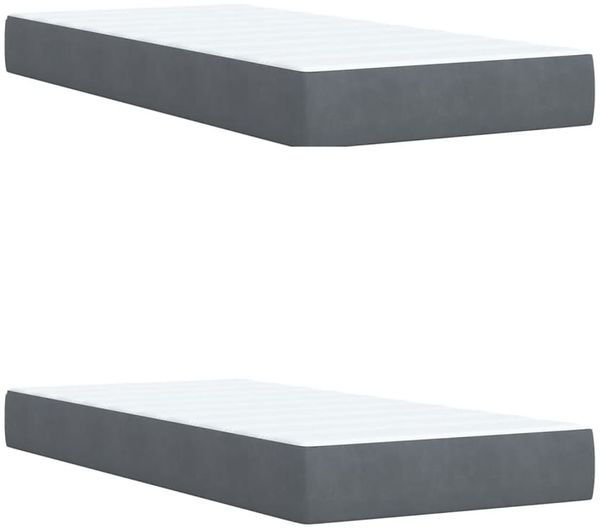 vidaXL Boxspringbett mit Matratze Dunkelgrau 200x200 cm Samt 3286403 Bild 6