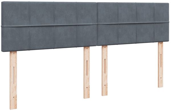 vidaXL Boxspringbett mit Matratze Dunkelgrau 200x200 cm Samt 3286403 Bild 8