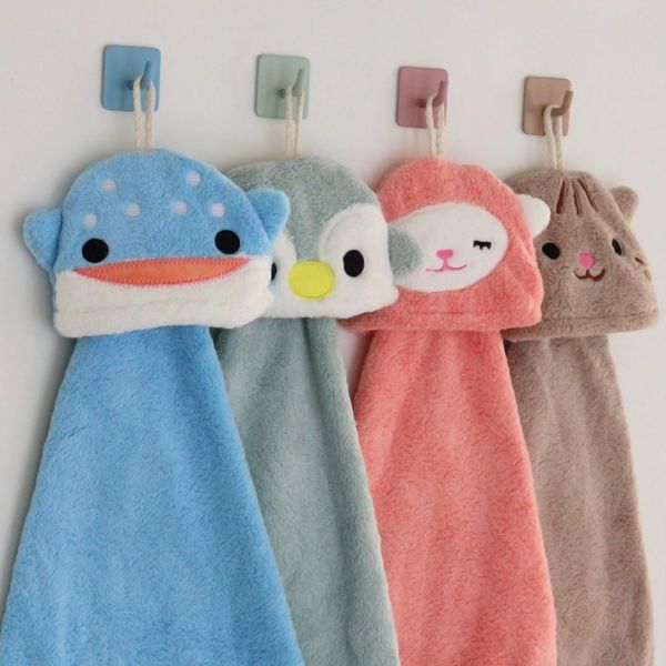 DEKAZIA Waschlappen für Kinder, süßes Tierdesign, Kinderhandtücher mit Geschenkverpackung, (4er Set, hochwertige Mikrofaser. 30x30cm), weich schnell trocknend kindgerecht
