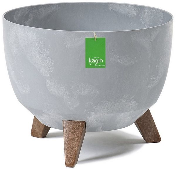 KAGM Pflanzschale Blumenschale mit Füßen Blumentopf in Betonoptik (Einsatz)