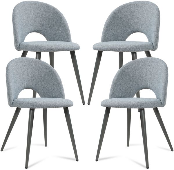 Esszimmerstuhl Karijoki 4er Set Webstoff Grau [en. casa]