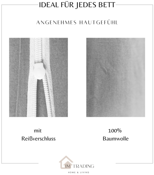 Einfarbige Bettwäschen-Sets für Einzel- und Doppelbetten, 100% Baumwolle Schwarz 155x220 cm Bild 9