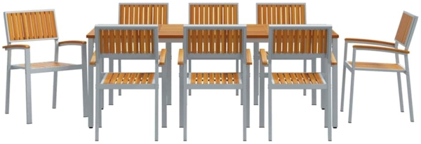 vidaXL Garten Essgruppe 9 pcs Grau und Braun 200 x 90 x 75 cm 3284428 Bild 6