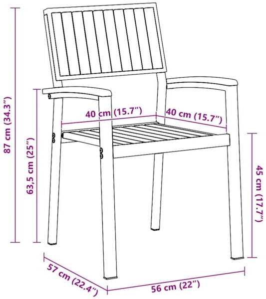 vidaXL Garten Essgruppe 9 pcs Grau und Braun 200 x 90 x 75 cm 3284428 Bild 10