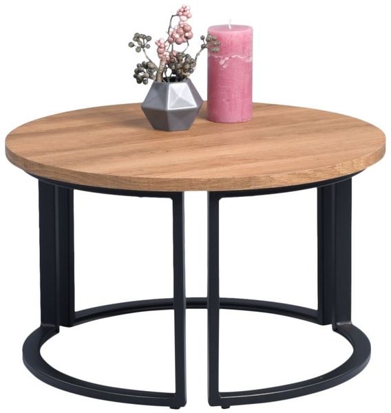 Couchtisch Satztisch 2er Set DAGO cm Dekor Eiche braun Bild 4
