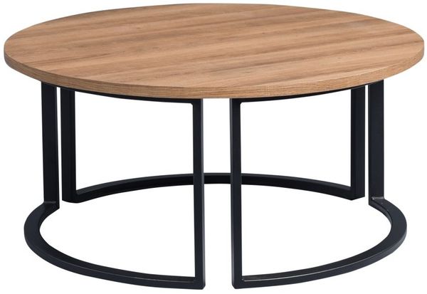 Couchtisch Satztisch 2er Set DAGO cm Dekor Eiche braun Bild 3