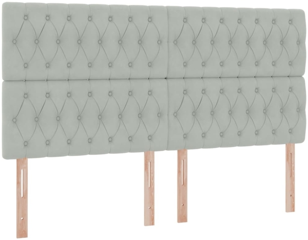 vidaXL Bett mit LED-Lichtleisten Hellgrau 180 x 200 cm Samt 3372741 Bild 9