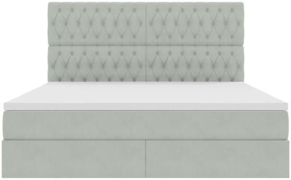 vidaXL Bett mit LED-Lichtleisten Hellgrau 180 x 200 cm Samt 3372741 Bild 7