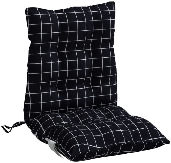 vidaXL Niedriglehner-Auflagen 4 Stk. Schwarz Karomuster Oxford-Gewebe 377720 Bild 5