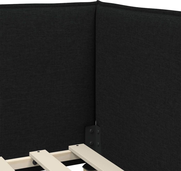 vidaXL Eckbettgestell mit Kopfteil Schwarz 100 cm x 200 cm Stoff 42016457 Bild 7