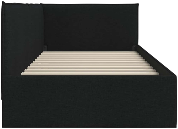 vidaXL Eckbettgestell mit Kopfteil Schwarz 100 cm x 200 cm Stoff 42016457 Bild 5