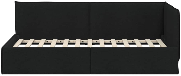 vidaXL Eckbettgestell mit Kopfteil Schwarz 100 cm x 200 cm Stoff 42016457 Bild 4