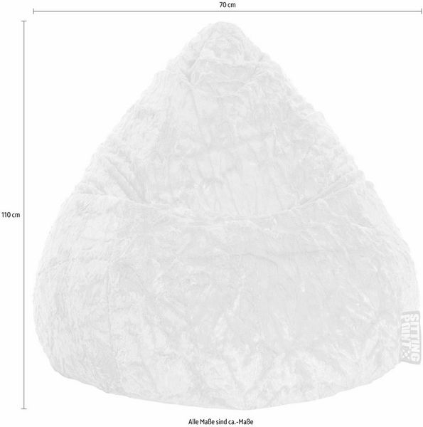 Sitting Point 'Fluffy XL' Sitzsack, Mittelgrau