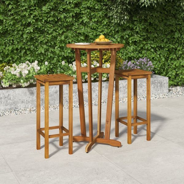 vidaXL 3-tlg. Gartenbar-Set Massivholz Akazie 3154384
