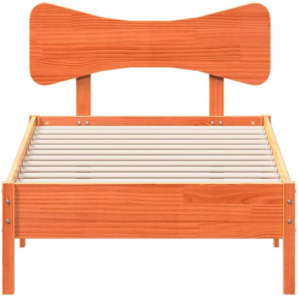vidaXL Massivholzbett ohne Matratze Wachsbraun 100x200 Kiefernholz 3328240 Bild 4
