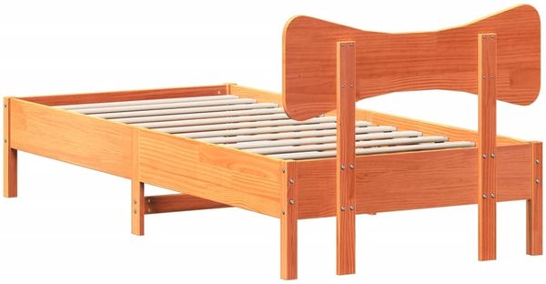 vidaXL Massivholzbett ohne Matratze Wachsbraun 100x200 Kiefernholz 3328240 Bild 8
