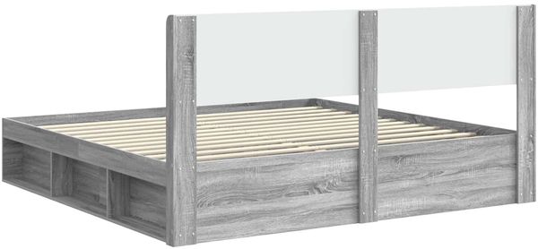 vidaXL Bettgestell mit Stauraum und Kopfteil Grau Sonoma 180 x 200 cm 3414184 Bild 7