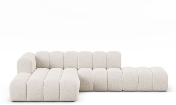 Micadoni Modulares Ecksofa offen Lupine 5-Sitzer Links Chenille Eden Helles Beige