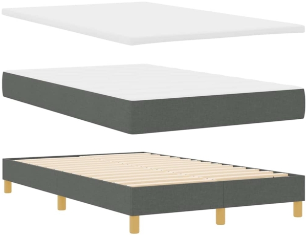 vidaXL LED Boxspringbett mit Matratze Dunkelgrau 120 x 200 cm Stoff 3342507 Bild 5