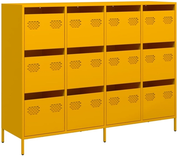 vidaXL Sideboard Senfgelb 135x39x103,5 cm Kaltgewalzter Stahl 3307176