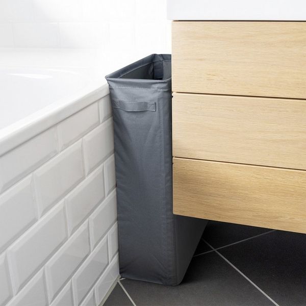 WENKO Wäschetasche Slim, Wäschesammler für schmale Nischen, 46 l