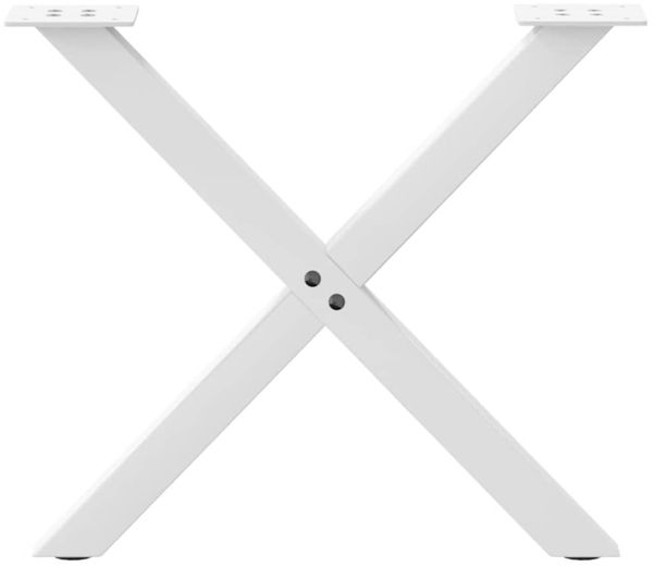 vidaXL Couchtischbeine X-Form 2 Stk. Weiß 60x(42-43) cm Stahl 4012901 Bild 4