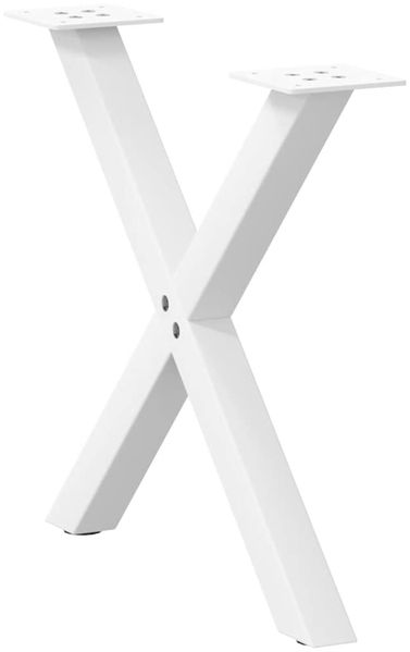 vidaXL Couchtischbeine X-Form 2 Stk. Weiß 60x(42-43) cm Stahl 4012901 Bild 5