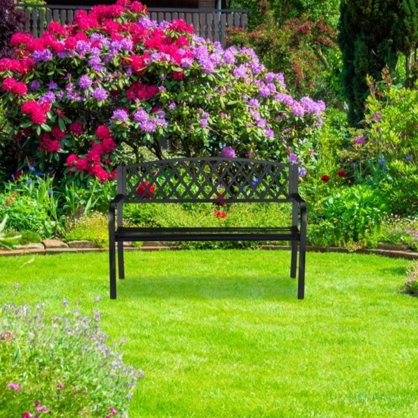 Metall Gartenbank mit Flechtmuster 10026115 Bild 2