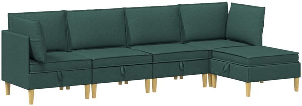 vidaXL Modular Sofa Set mit Stauraum 5 pcs Dunkelgrün Stoff 3413701 Bild 2