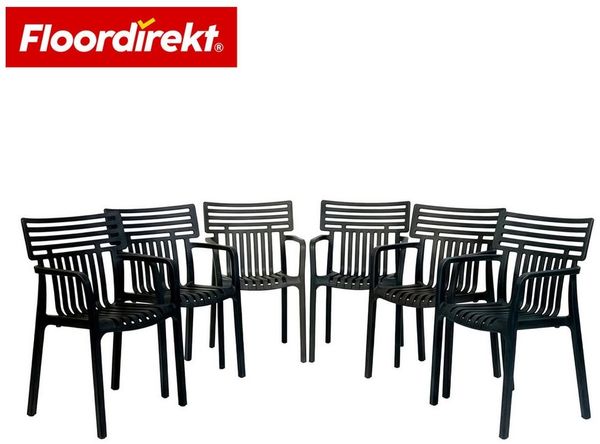 Floordirekt Gartenstuhl Designstuhl Terrano stapelbar aus Kunststoff wetterfest UV-beständig (1 Stuhl oder 6-er Set), verschiedene Farben