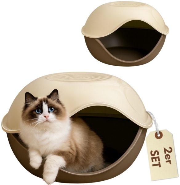 2er Set Katzenhaus Outdoor Hundehütte Katzenhaus Indoor Hundehaus Hundehütte Katzen Haus Katzenhütte Wurfbox Katze Katzenhöhle Katzenversteck