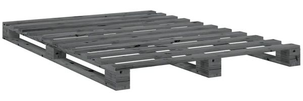 vidaXL Massivholzbett mit Kopfteil Grau 160x200 cm Kiefer 3281583 Bild 7