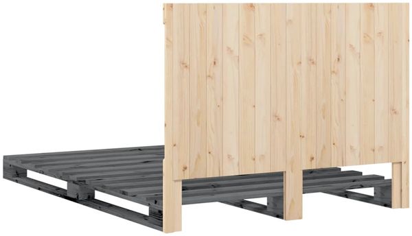vidaXL Massivholzbett mit Kopfteil Grau 160x200 cm Kiefer 3281583 Bild 9